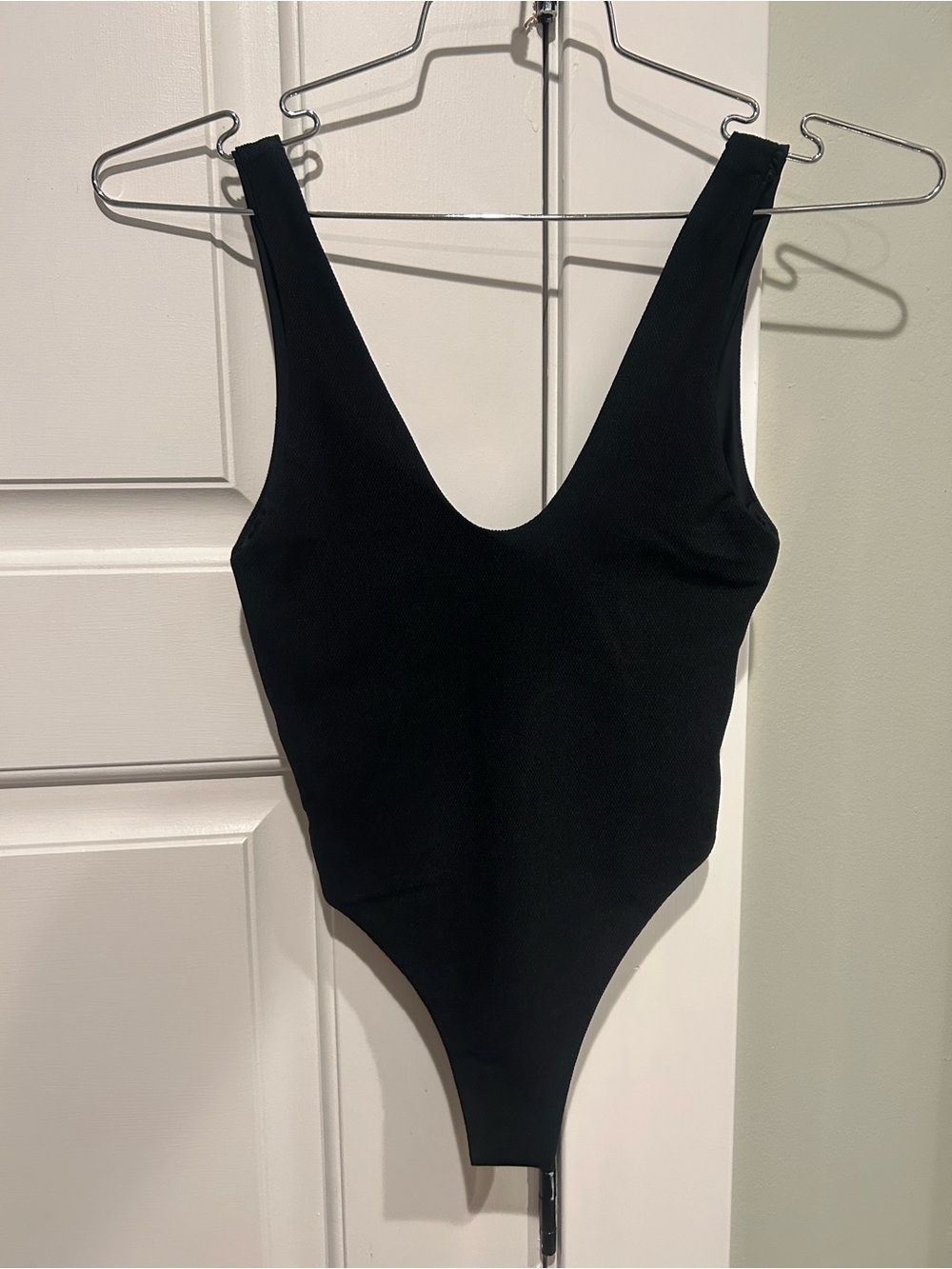 Black Scoop Neck Women’s One-Piece Swimsuit